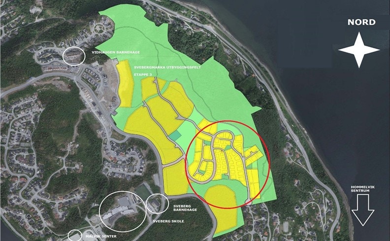 Oversiktsbilde over utbyggingsetappen og nærmiljøet. Galleribilde