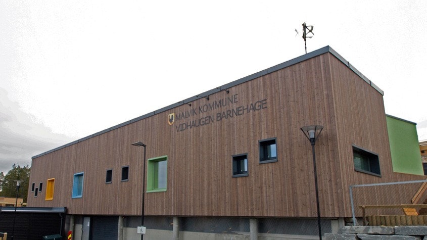 Vidhaugen barnehage - en av to barnehager som ligger i umiddelbar nærhet til utbyggingsfeltet. Galleribilde
