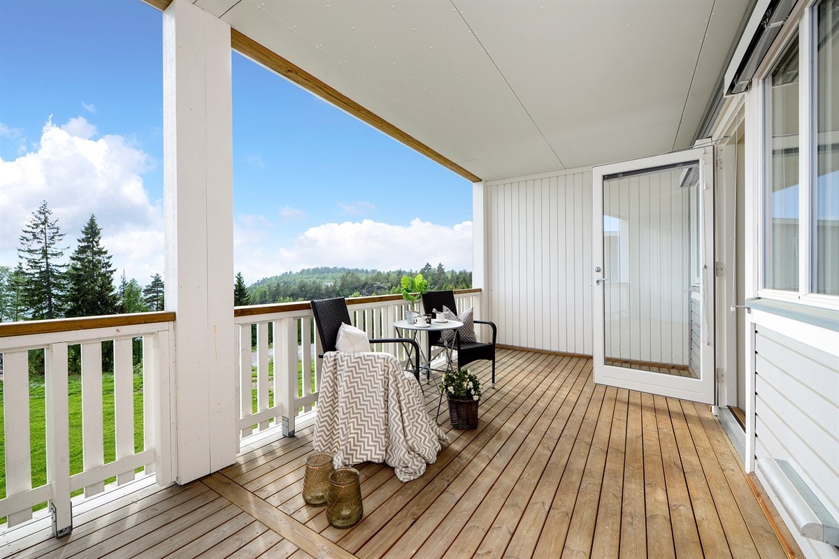 Terrassen har gode solforhold. Galleribilde