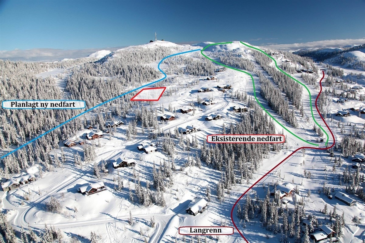 Flyfoto med eiendommen inntegnet Galleribilde