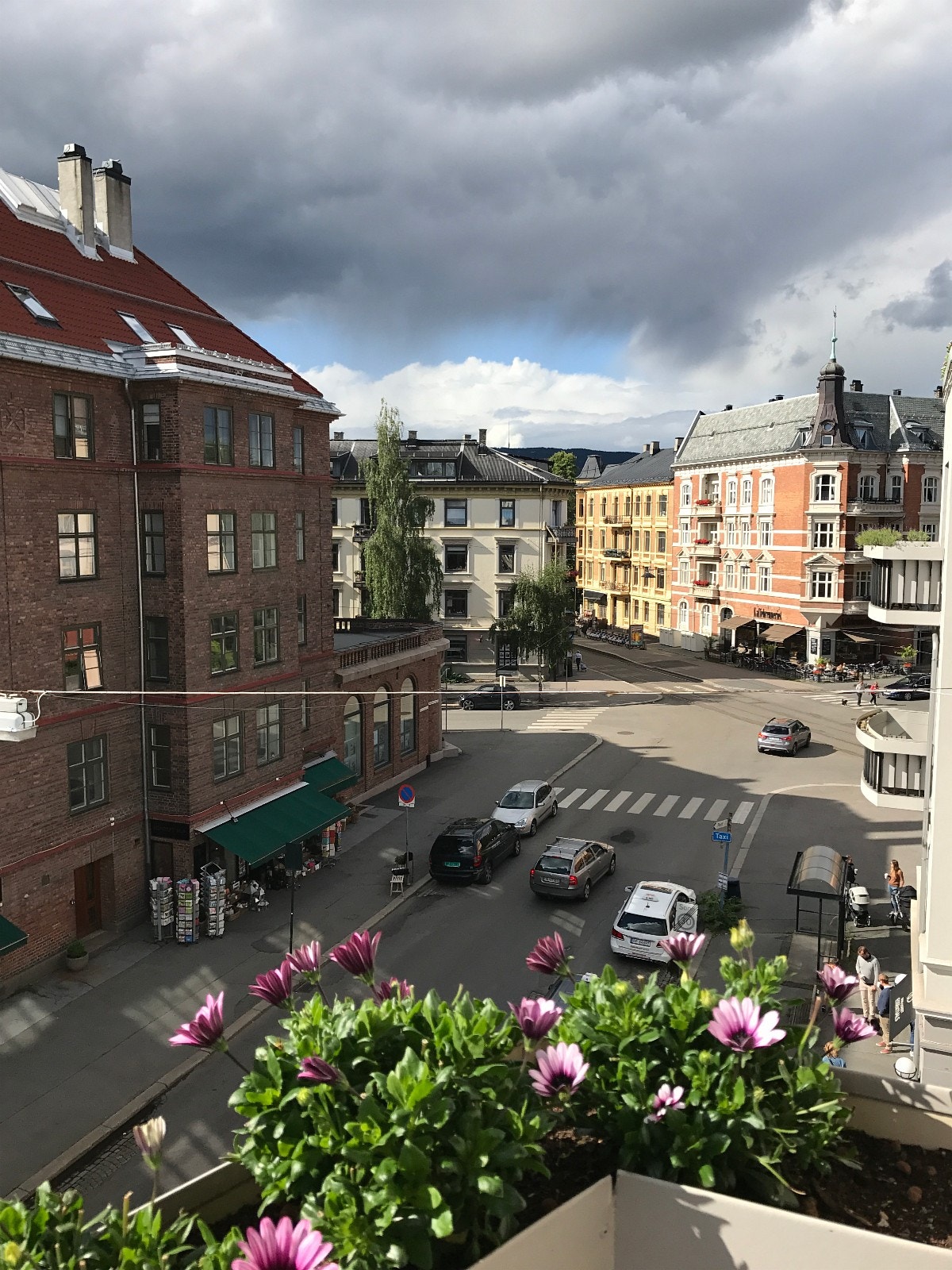 Utsikt mot Kaffebrenneriet på Elisenberg og oppover mot Holmenkollen. Galleribilde