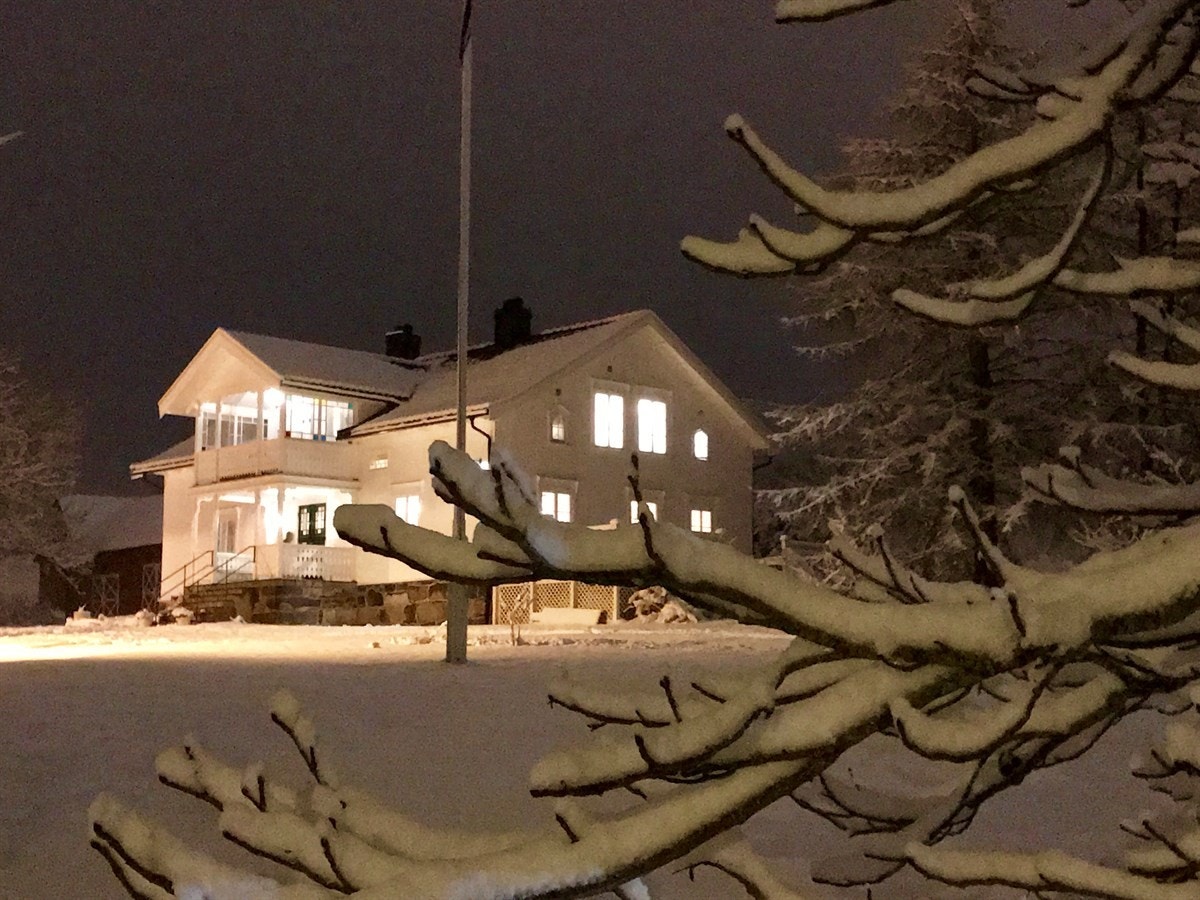 Vinterkledd eiendom. Galleribilde