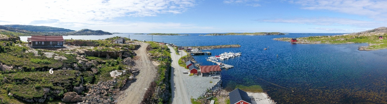 Utsikt mot vest med tomt 6 til venstre i bildet Galleribilde