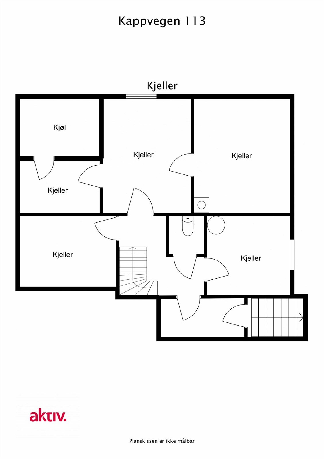 Plantegning kjeller. Galleribilde