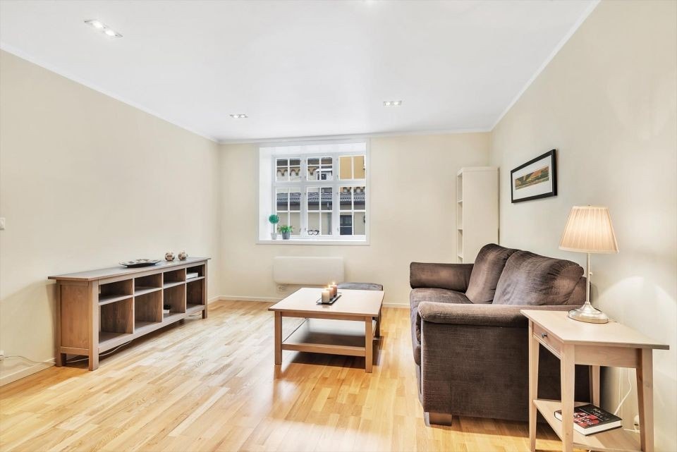 Stort vindu på stuen slipper inn mye lys. Galleribilde