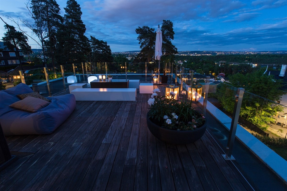Kveldsbilde takterrasse Galleribilde