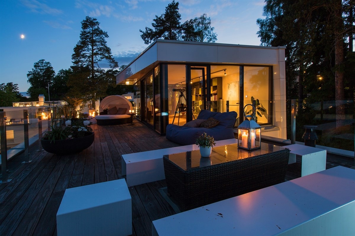 Kveldsbilde takterrassen Galleribilde