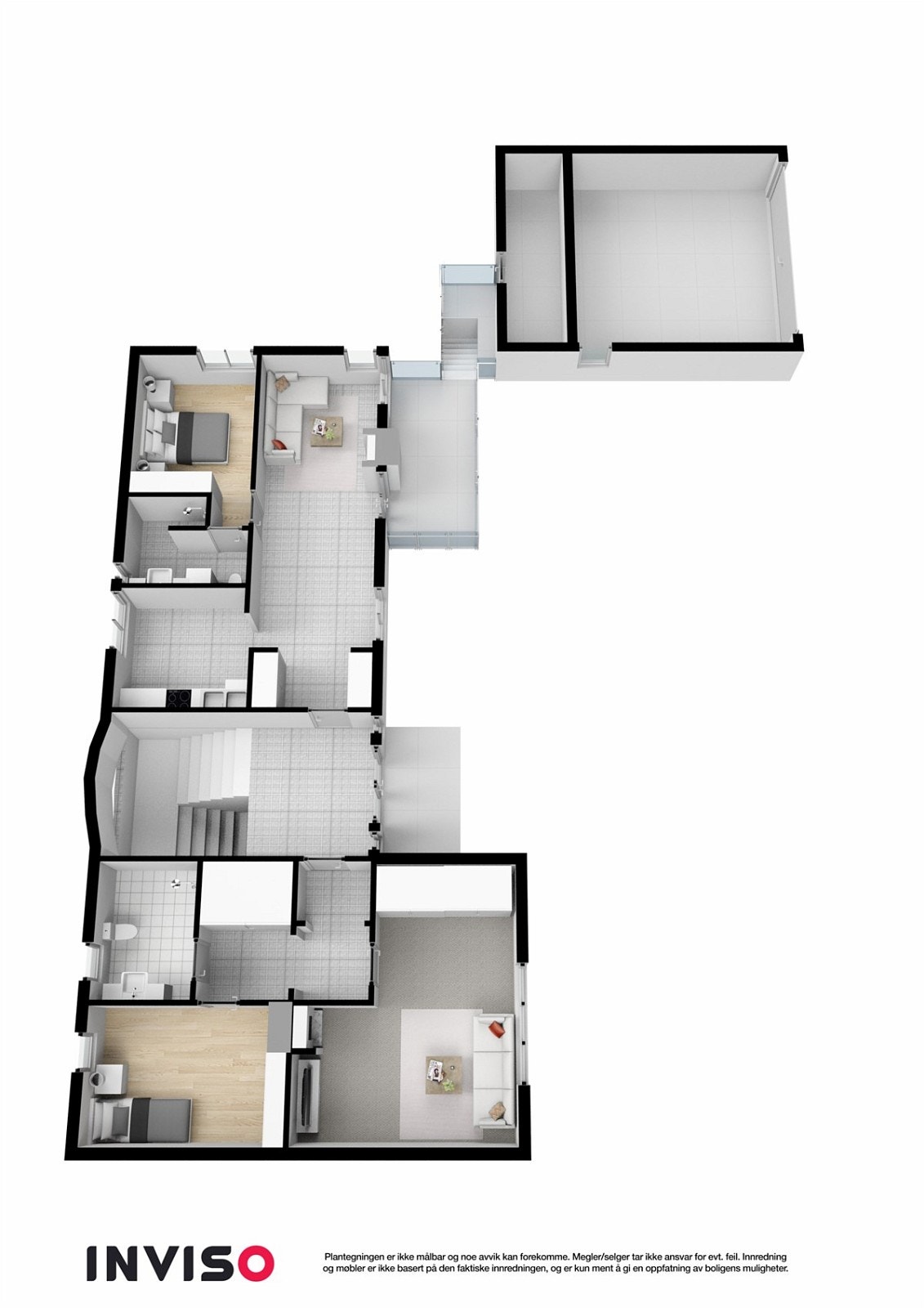 Plan 3D sokkeletasje Galleribilde