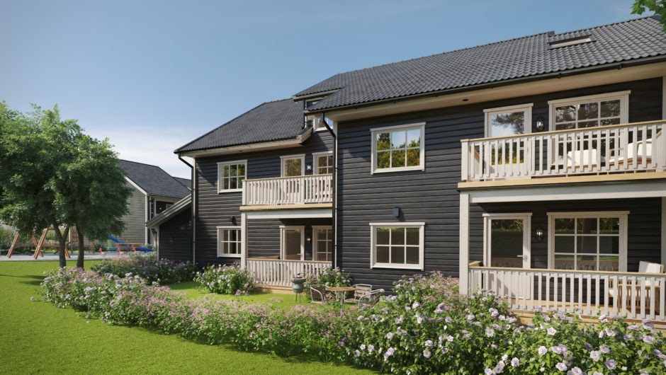 Utvendig - stueside med terrasse (Illustrasjonsfoto) Galleribilde