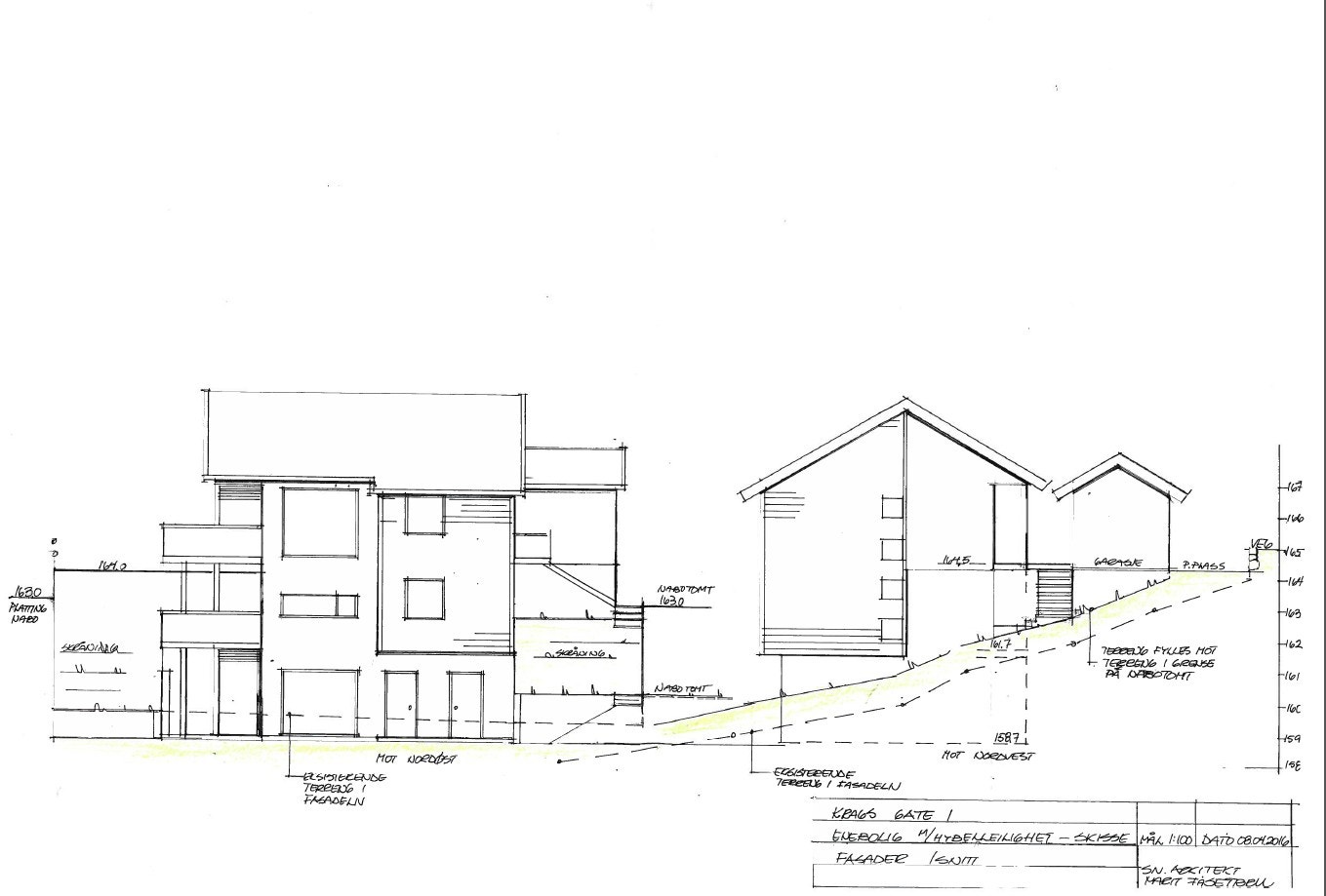 Forslag/hus-skisse fasade Galleribilde