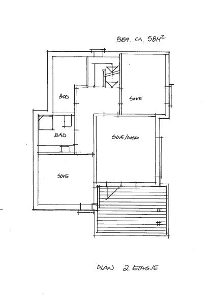 Forslag/hus-skisse 2. etg Galleribilde