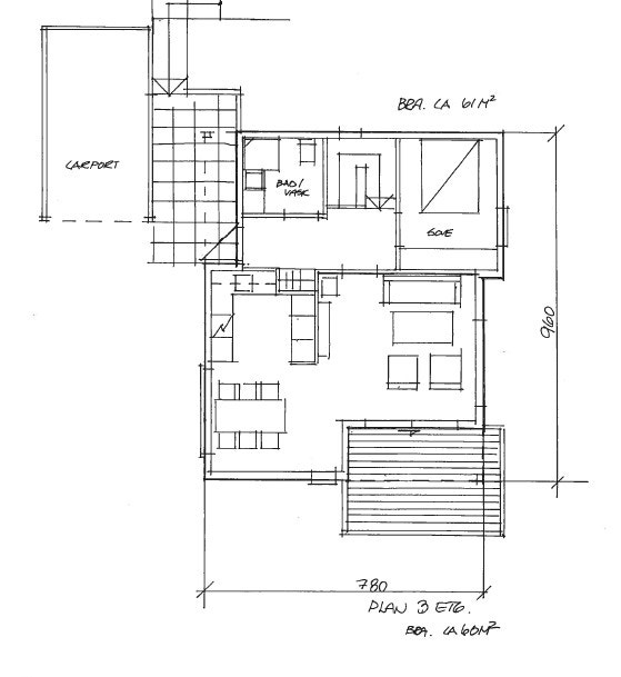 Forslag/hus-skisse 3. etg Galleribilde