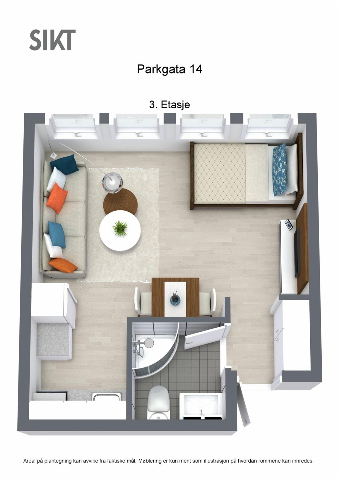 Plantegning 3D. Galleribilde
