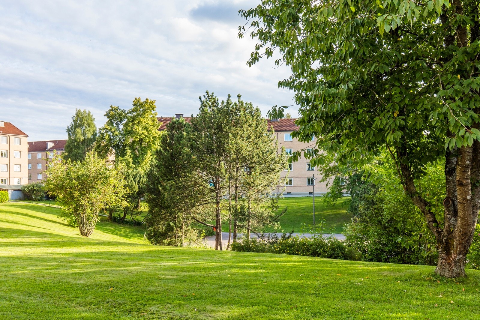 Parkmessig opparbeidet fellesareal til stor glede for beboerne. Galleribilde