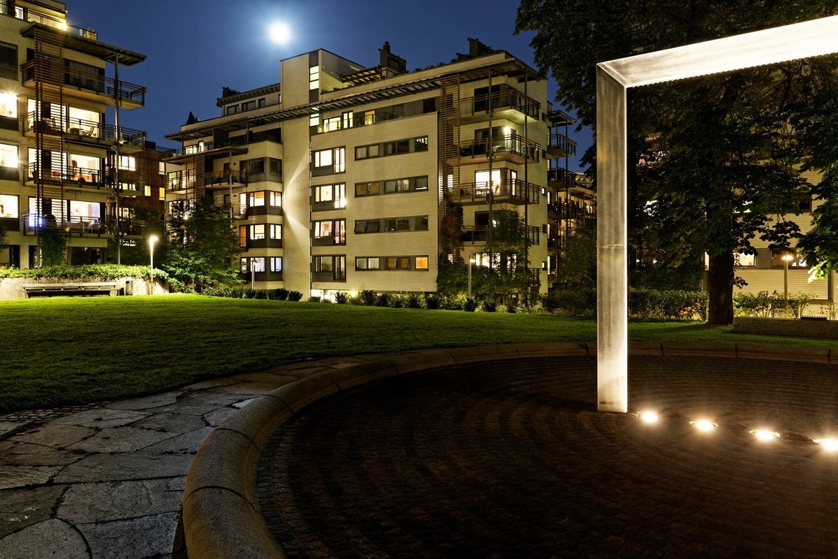 Pilestredet park er også vakkert kveldstid Galleribilde