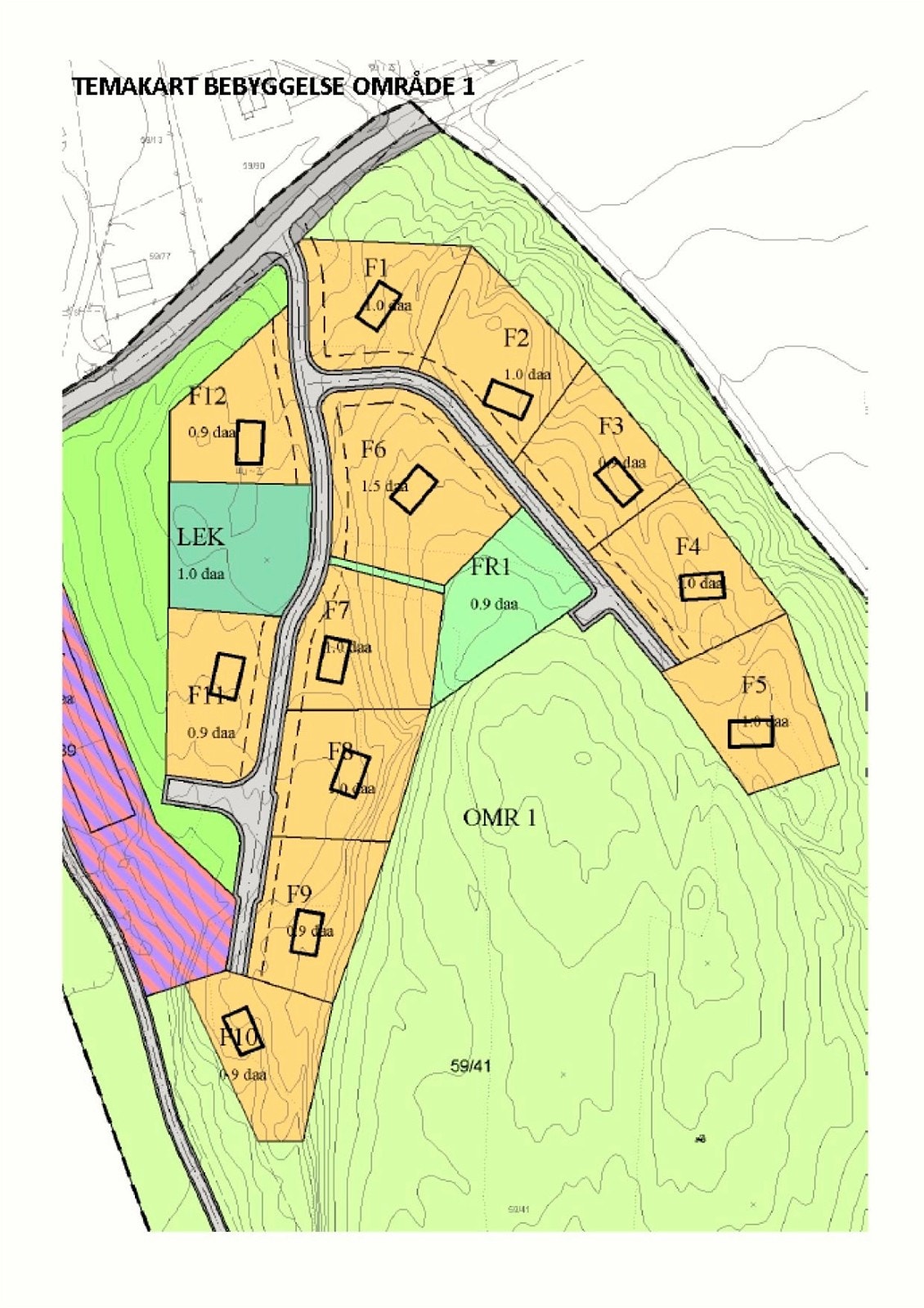 Oversiktskart over tomter Galleribilde