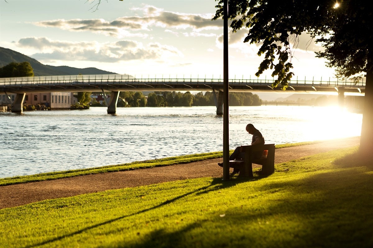 Gå elvelangs på en av Drammens vakreste turstier. Galleribilde