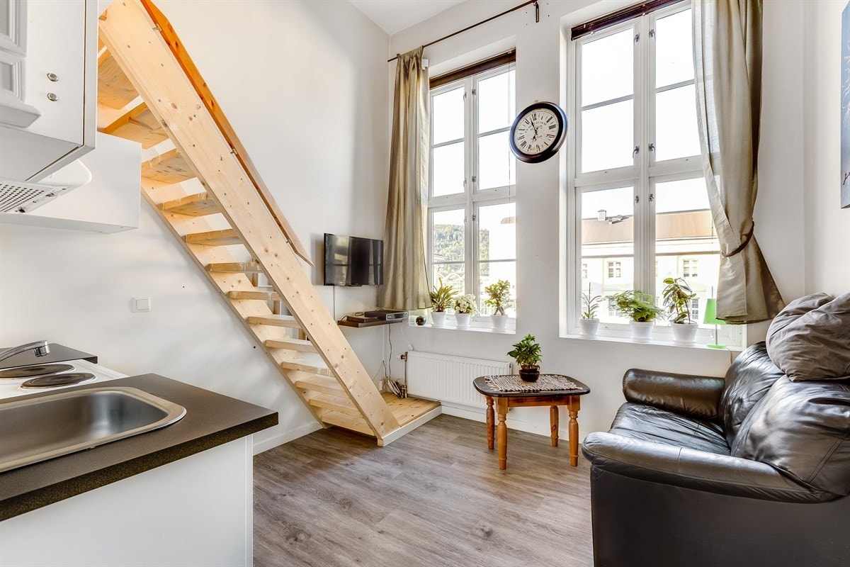 Leiligheten har rikelig med store vindusflater som bidrar til optimale lys- og utsiktsforhold. Galleribilde