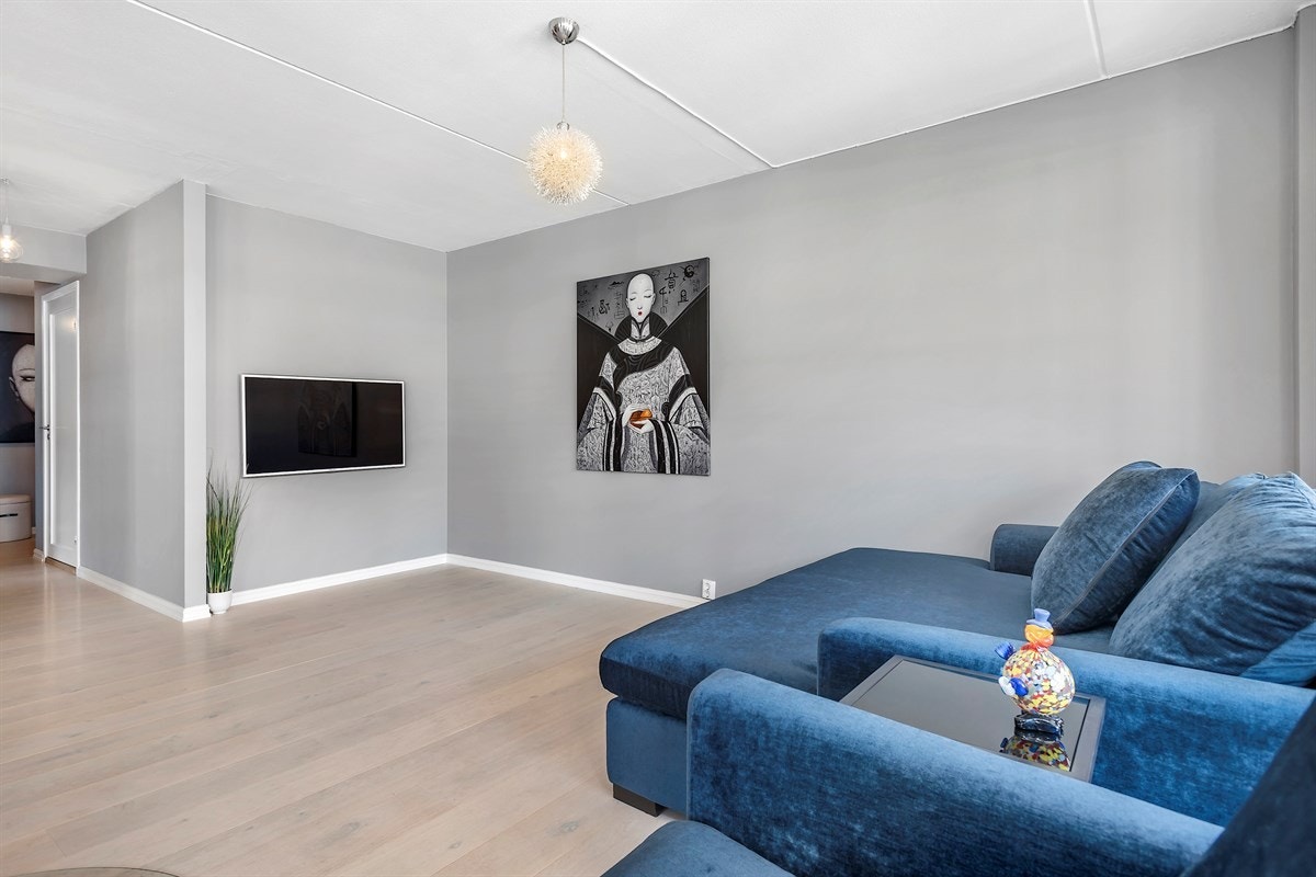 Stuen er usedvanlig romslig og det er mulig å etablere ekstra soverom. Galleribilde