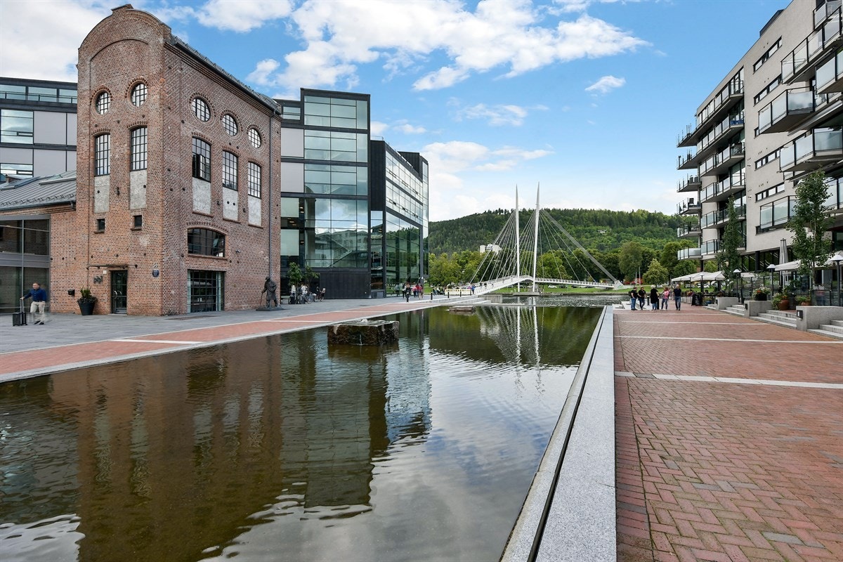 Fra boligen er det umiddelbar nærhet til Drammenselven. Galleribilde