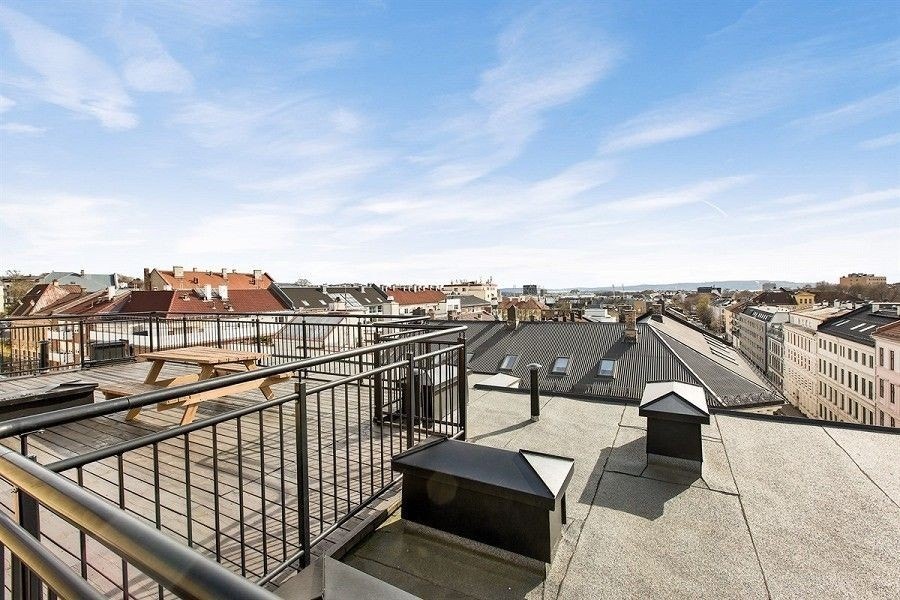 Fantastisk utsikt fra takterrassen Galleribilde