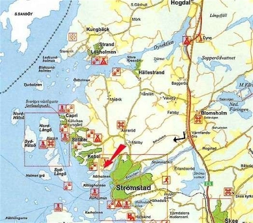 Strømstad ved rød pil. Galleribilde
