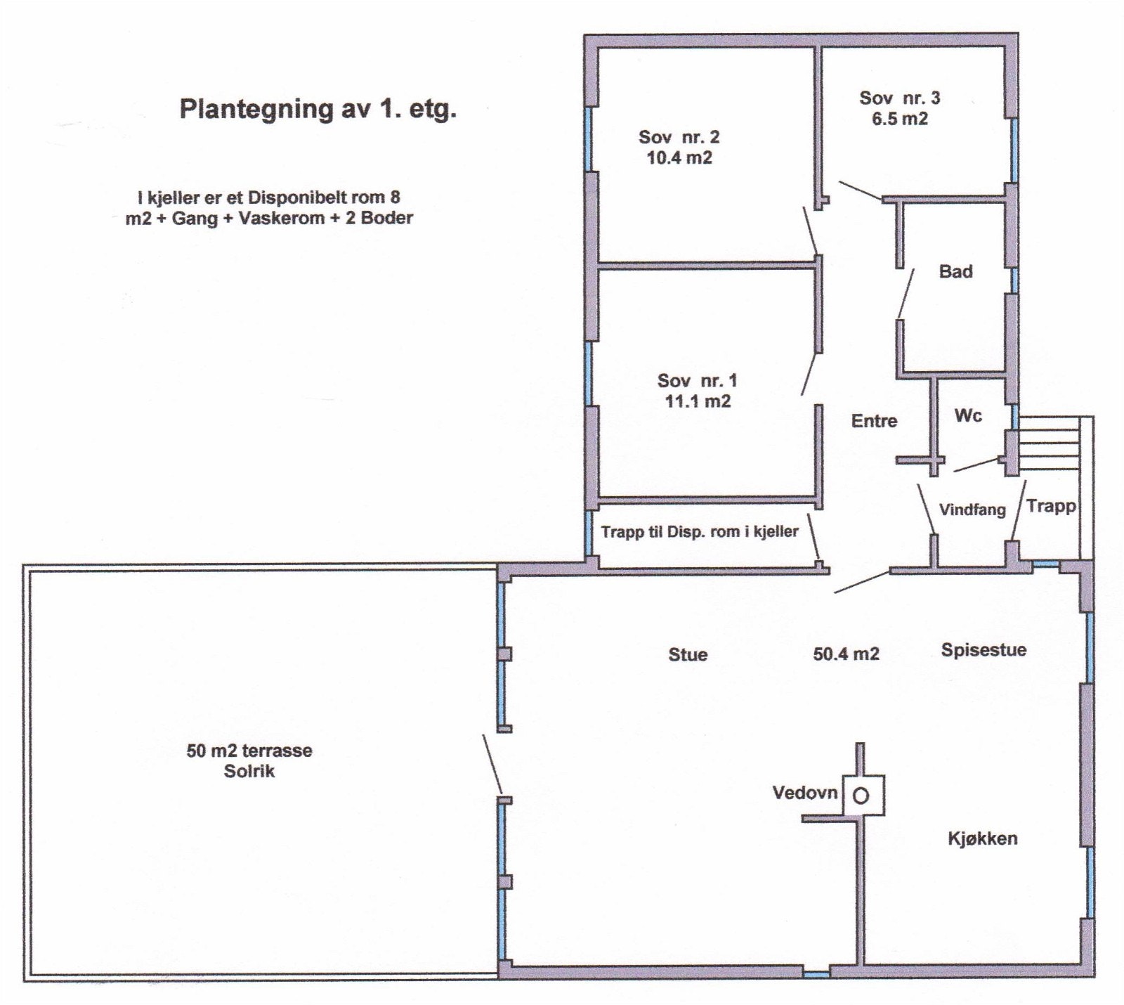 PLANTEGNING av 1. etasje Galleribilde