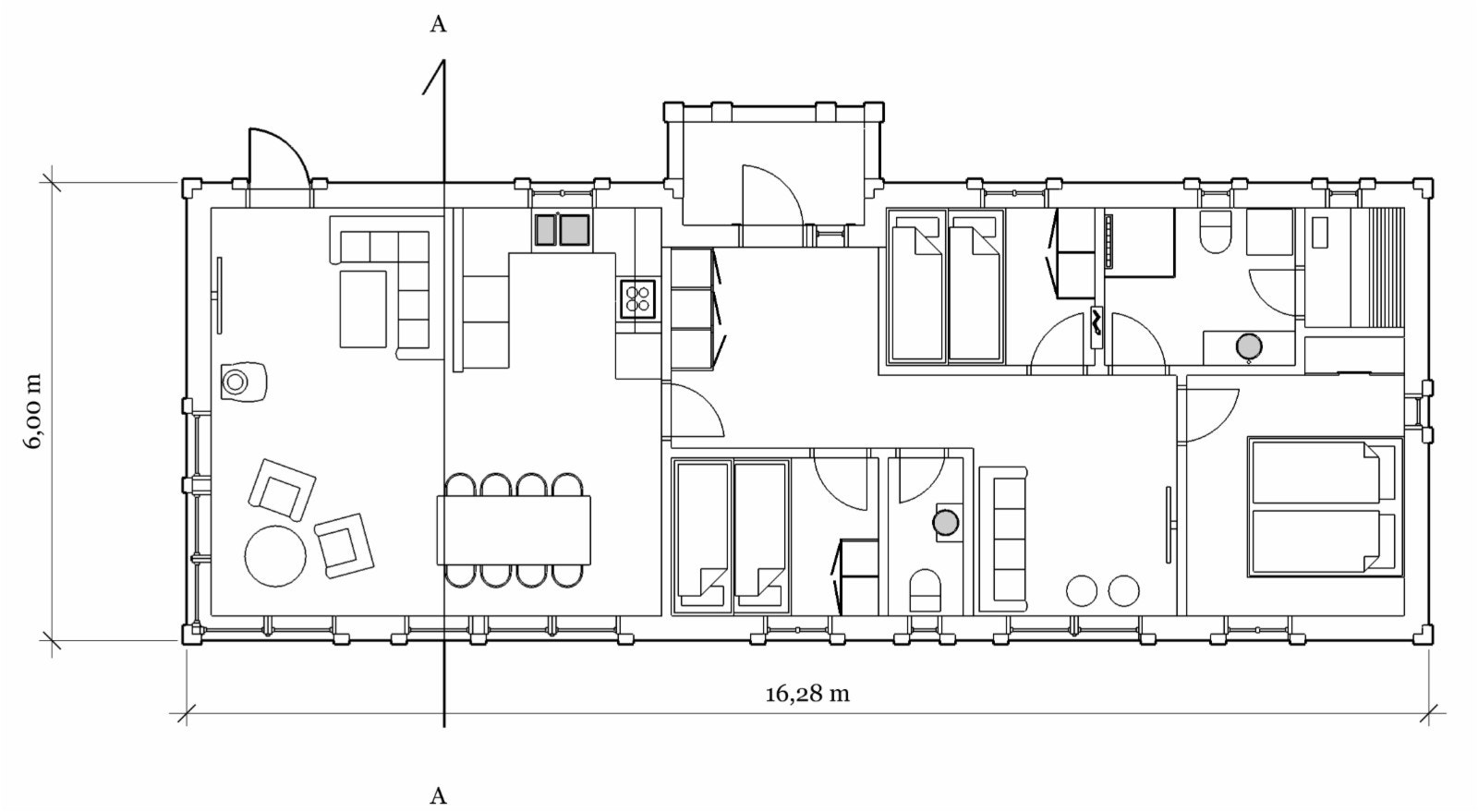 Planløsning. Tegning: copyright Skåbu Tradisjonsbygg AS Galleribilde