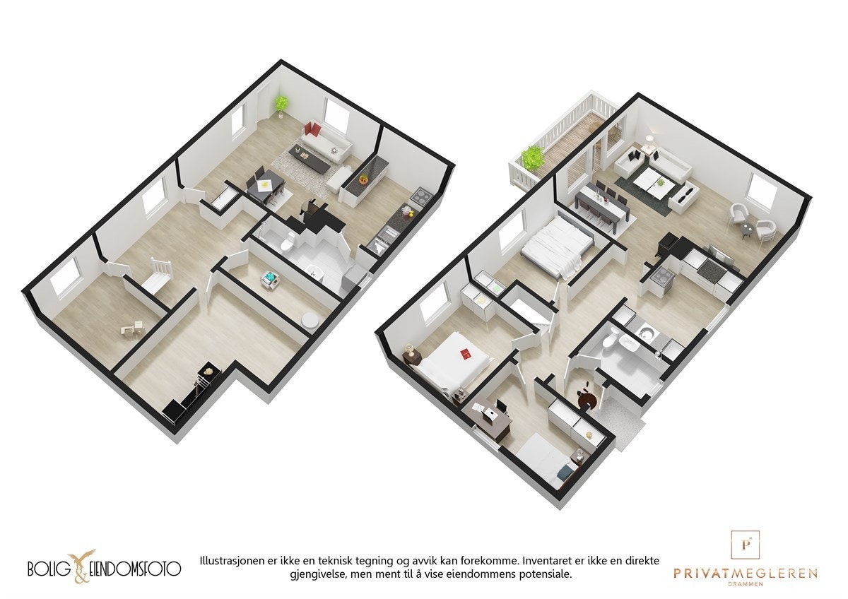 Plantegninger begge etasjer. Galleribilde