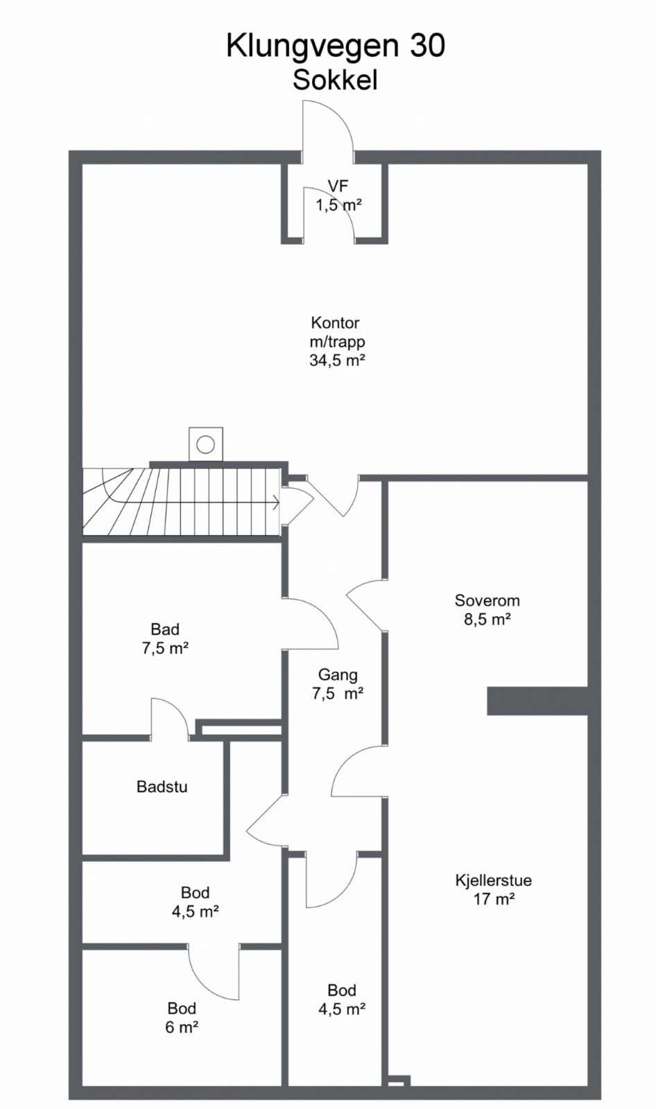 Planskisse bolig - Sokkel Galleribilde