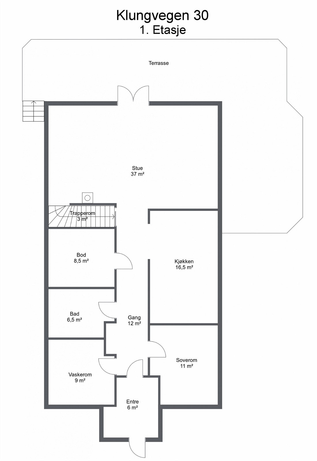 Planskisse bolig - 1. Etasje Galleribilde