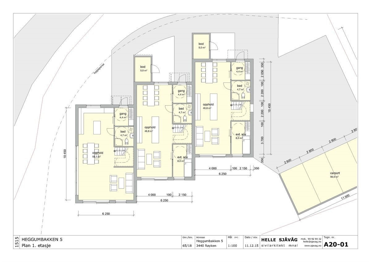 Plantegning 1. etasje Galleribilde