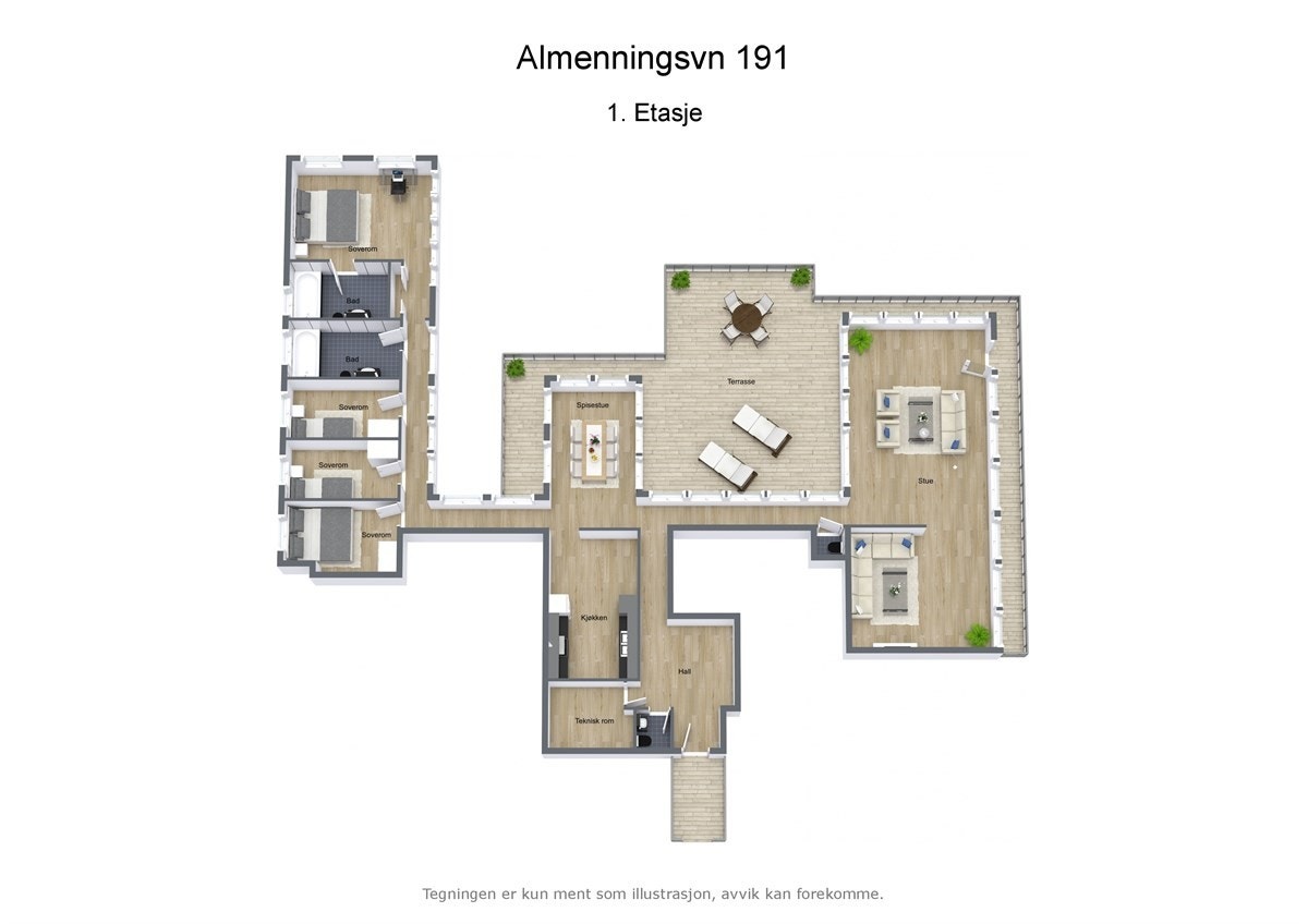 Plantegning 3d Galleribilde
