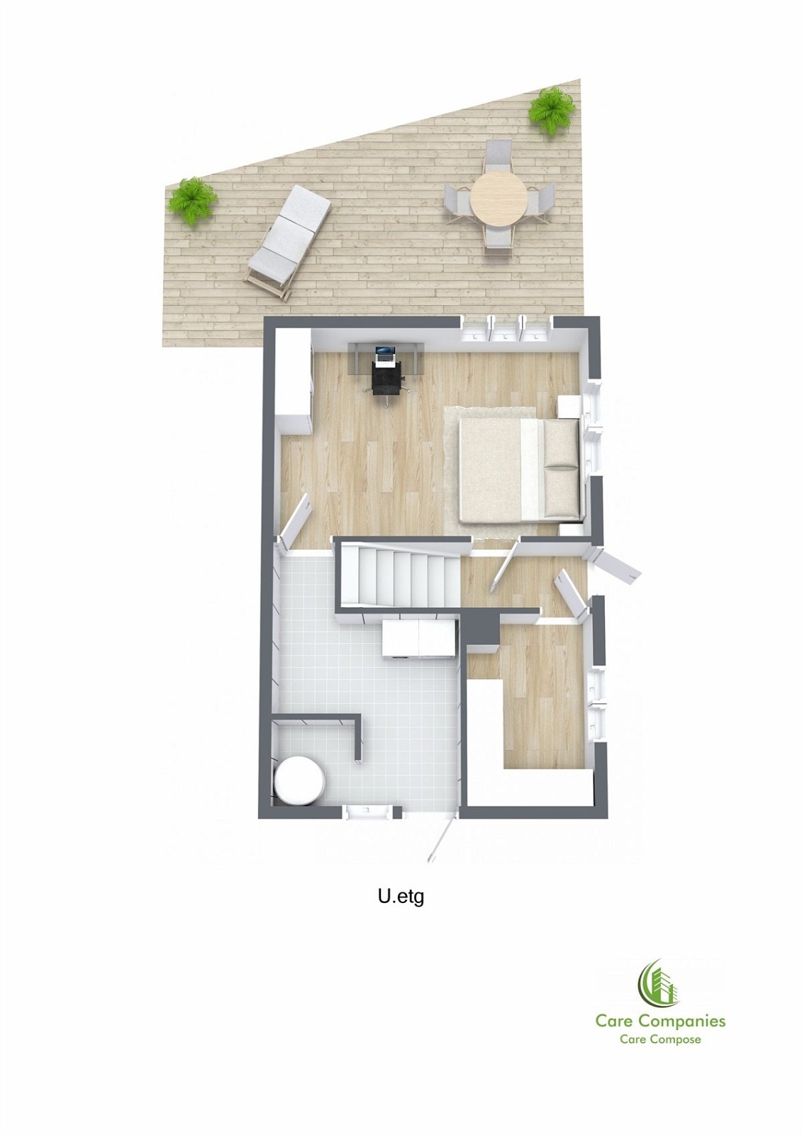 Plantegning 3D underetasje Galleribilde