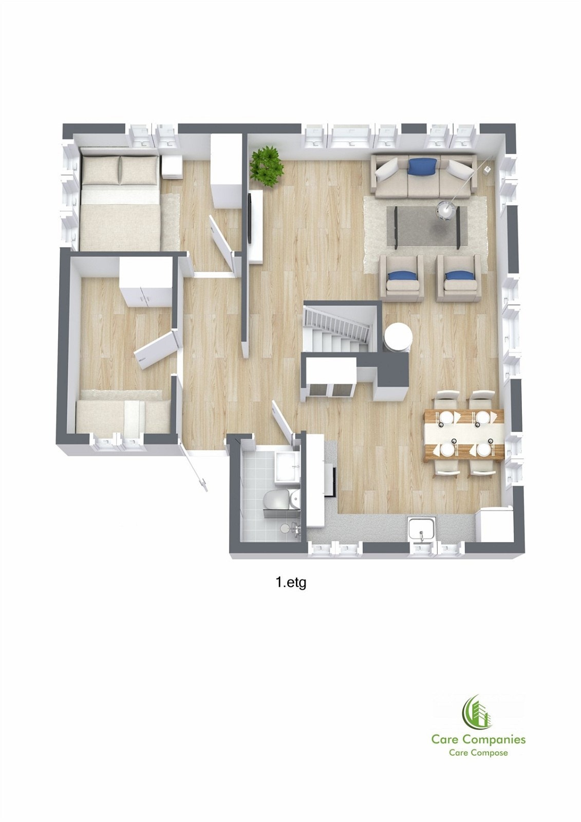 Plantegning 3D hovedetasje Galleribilde