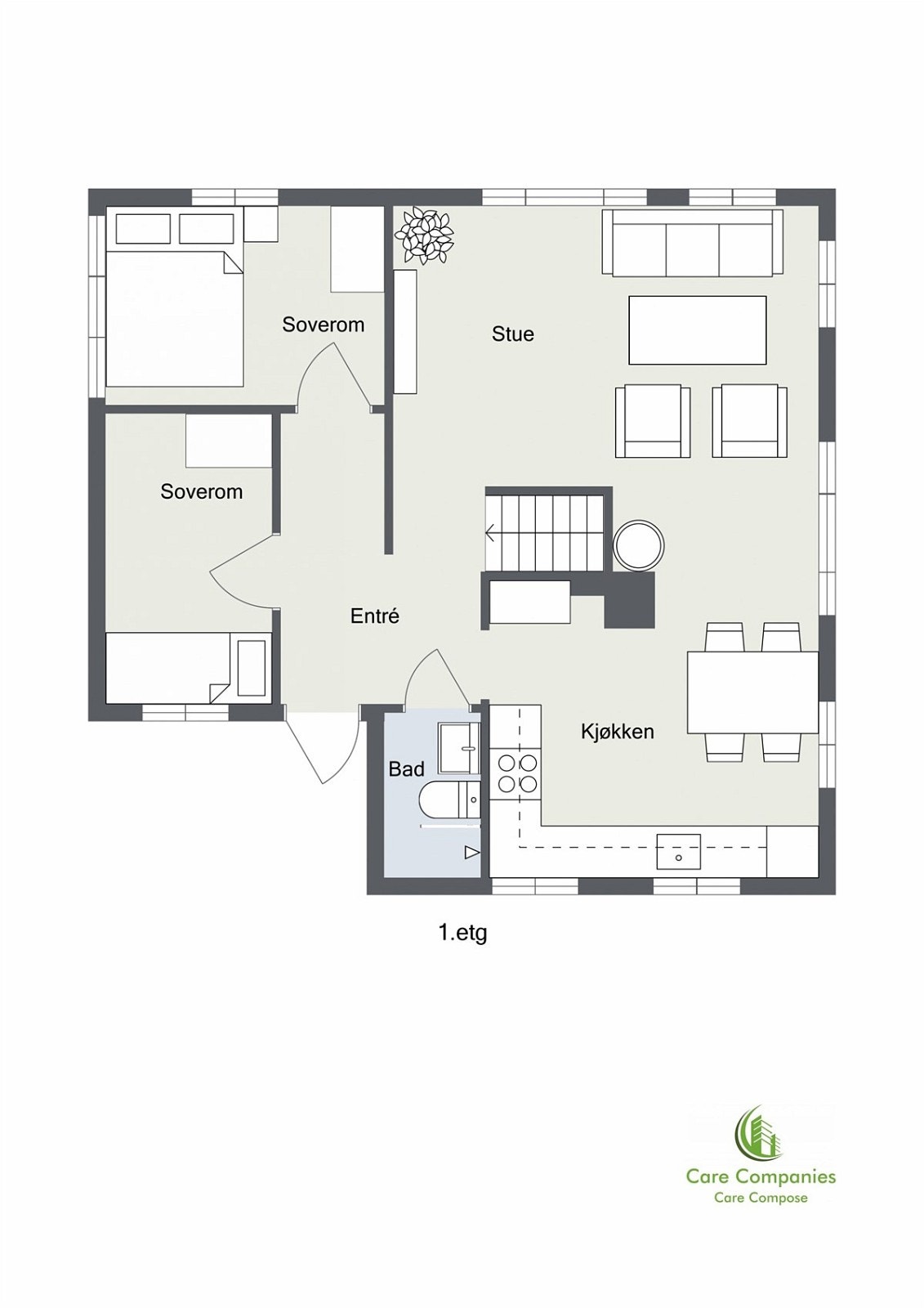 Plantegning 2D hovedetasje Galleribilde