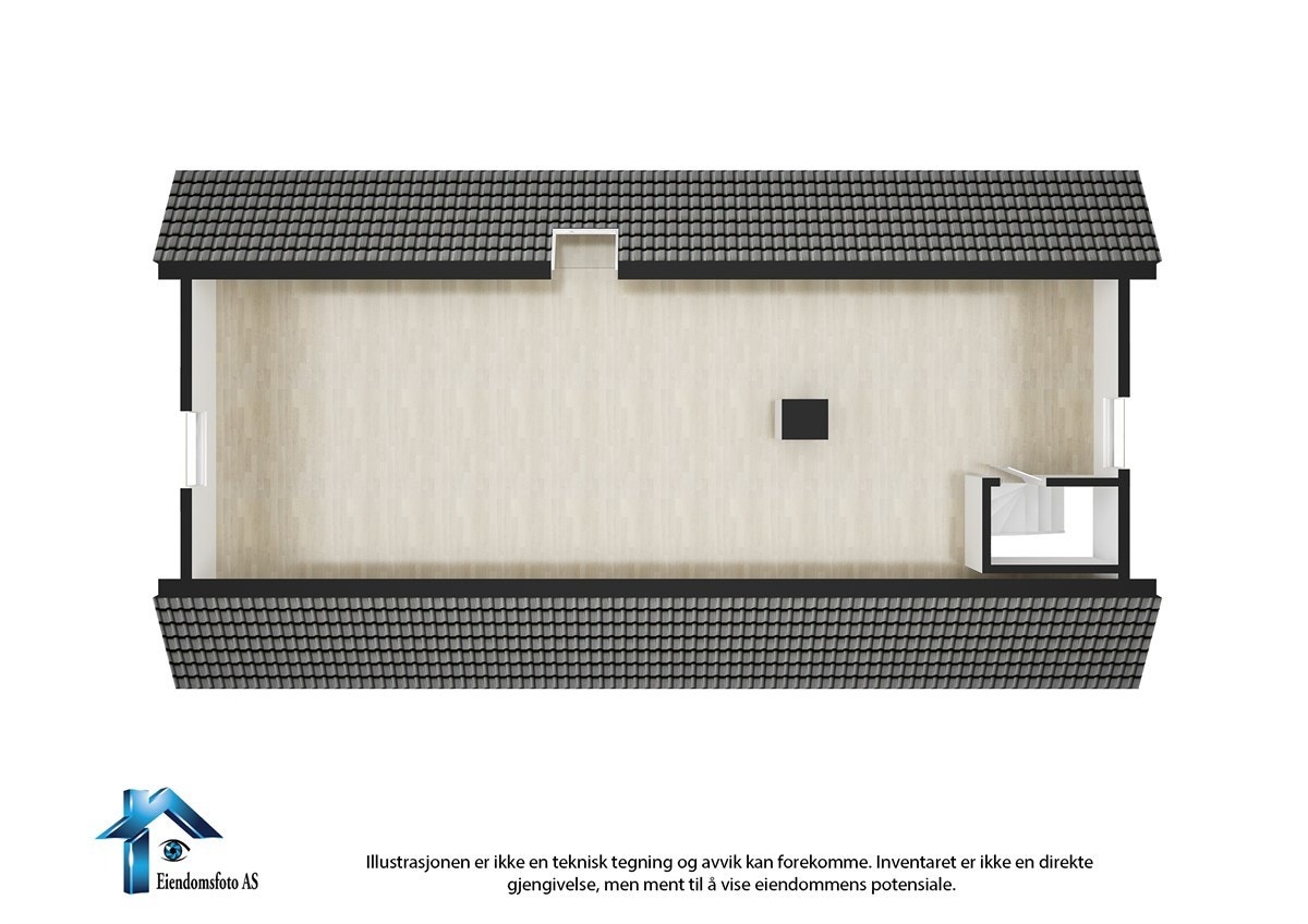 Plantegning 501 enebolig loft. Galleribilde
