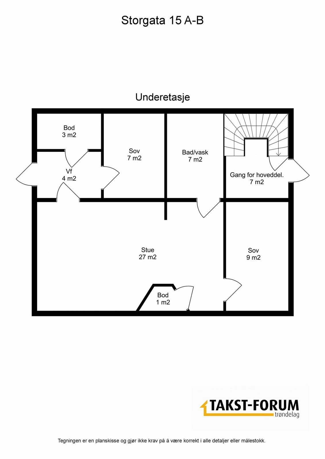 Plantegning U. etg. Galleribilde