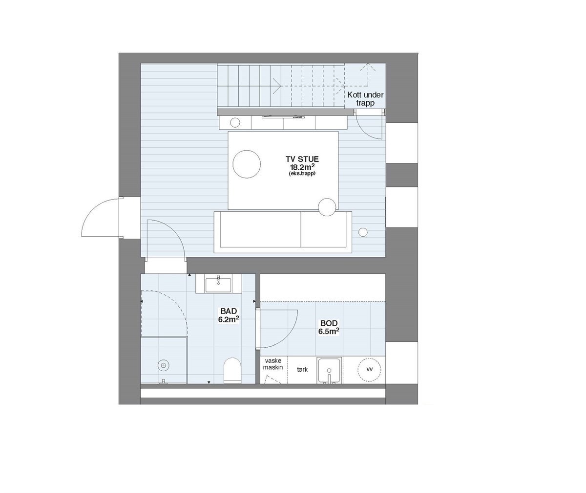 Plantegning underetasje. Galleribilde