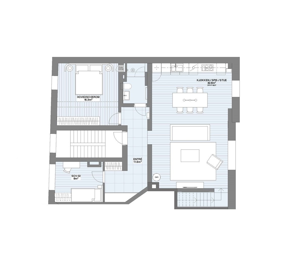 Plantegning 1.etasje Galleribilde