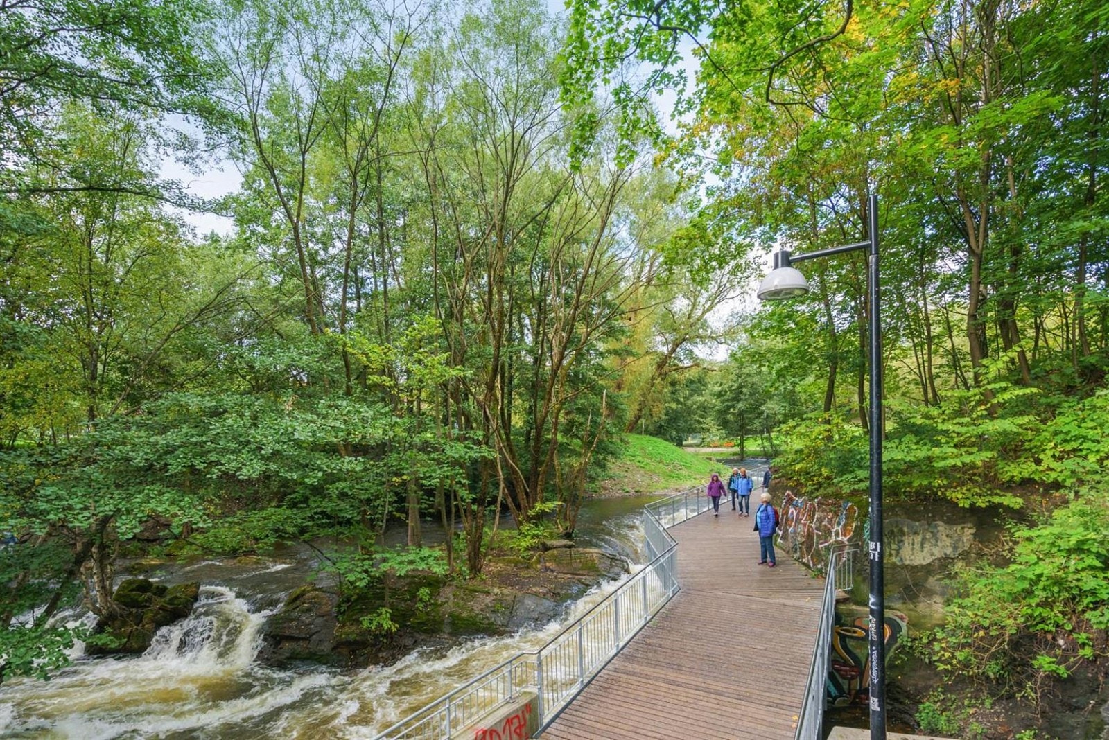 Flotte gangveier langs Akerselva. Galleribilde