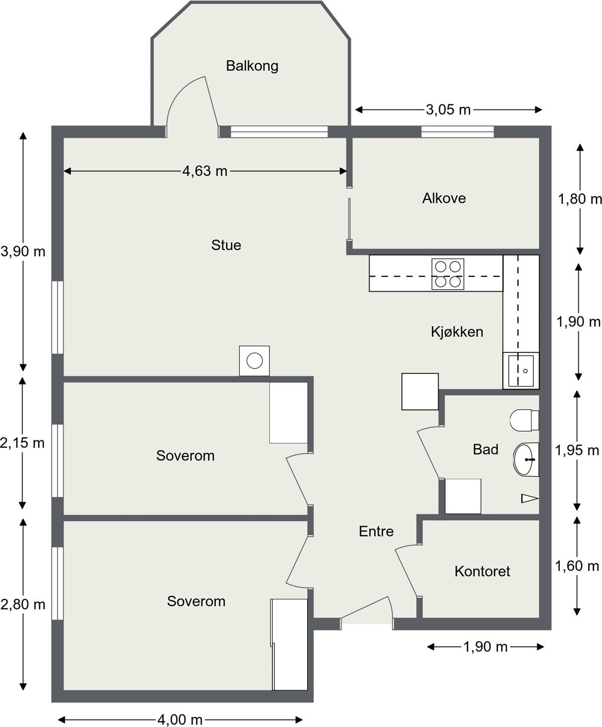 Planskisse - Bla videre for å se resten av boligen. Galleribilde