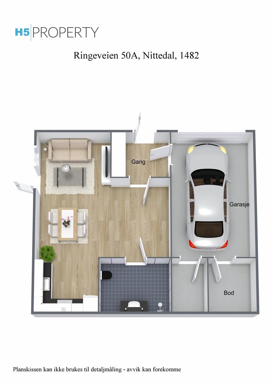 Integrert garasje med egen bod og inngang til hybelen Galleribilde