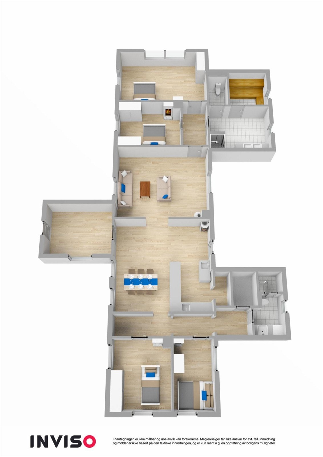 3D plantegning hovedhytte Galleribilde