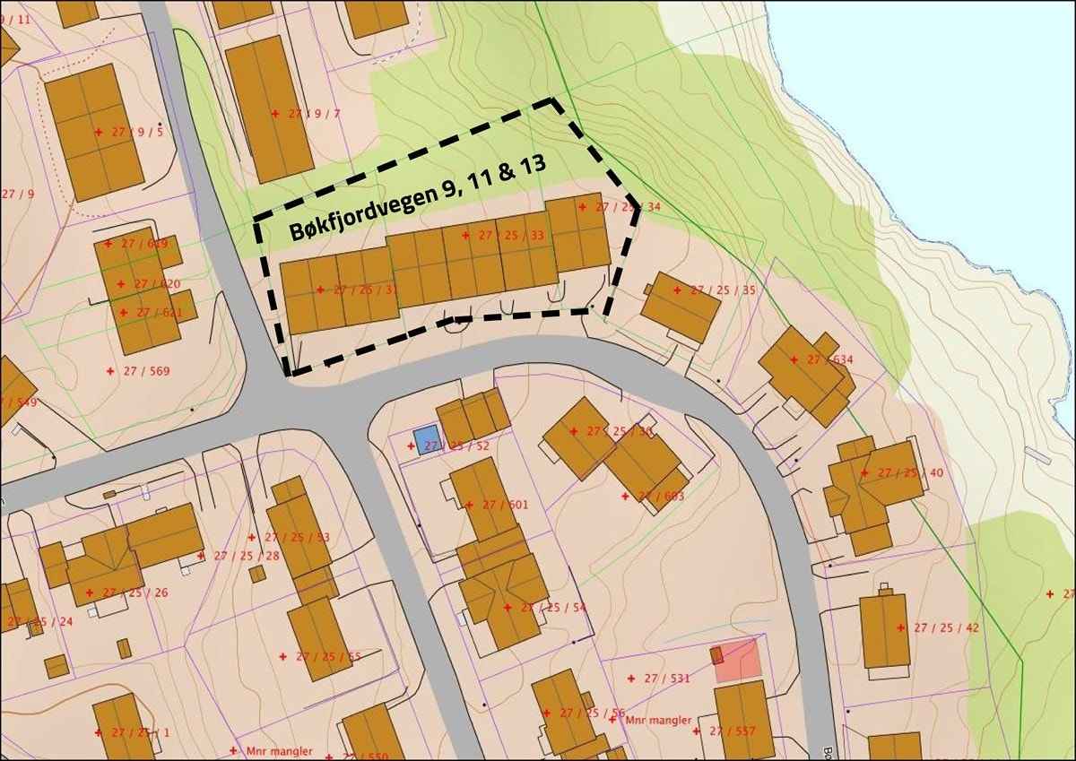 Situasjonskart Bøkfjordveien 9 11 13 Galleribilde