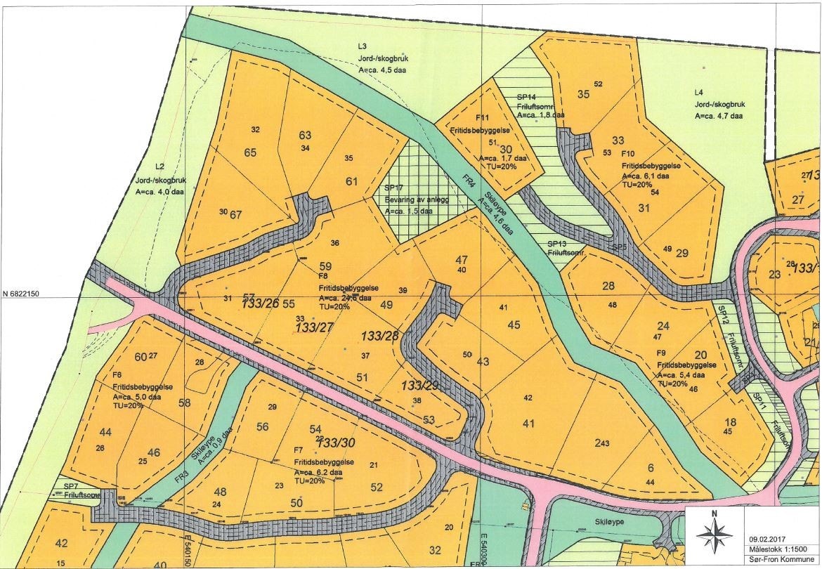 Oversiktskart over tomtene Galleribilde