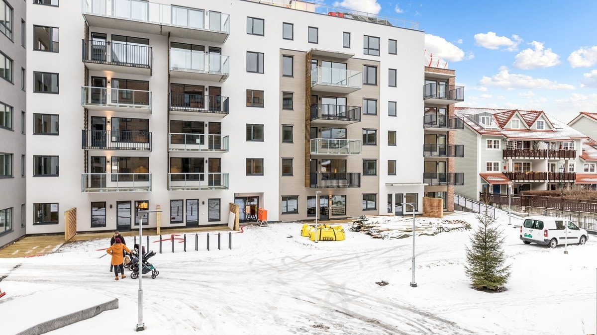 Utsikt fra Balkong - Bygget i front vil stå ferdig i slutten av januar 2018 Galleribilde