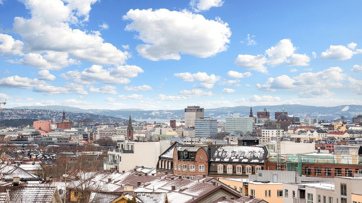 Utsikt fra Felles takterrasse i byggets 6.etasje! Galleribilde