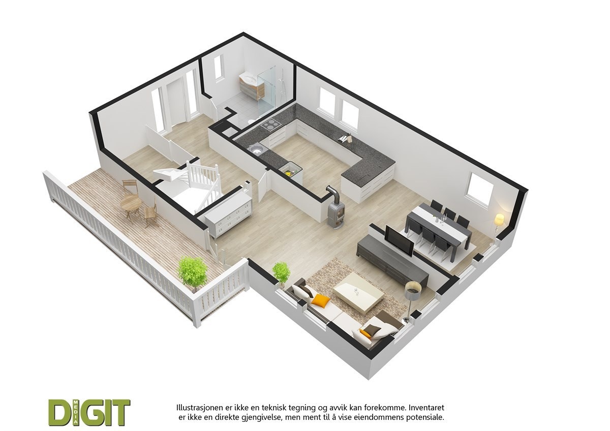 Plantegning av 1 etg Galleribilde
