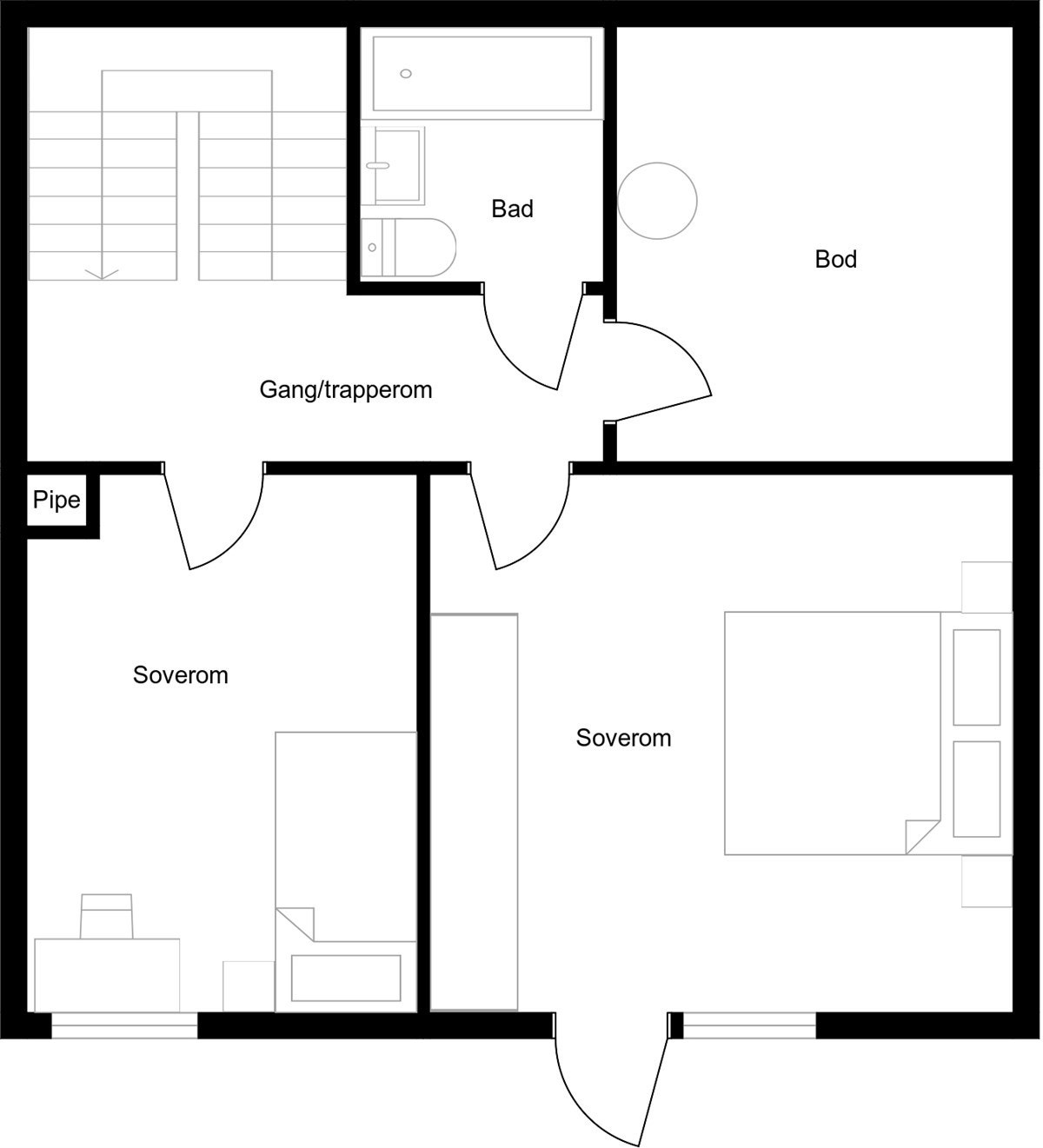 Plantegning - U.etg. Galleribilde